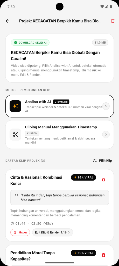 Analisa AI & Deteksi Viral