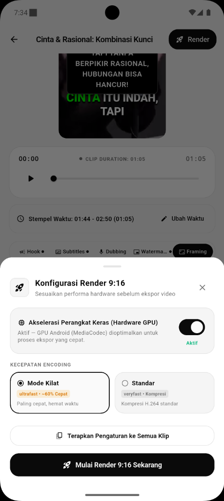 Akselerasi GPU & Mode Kilat