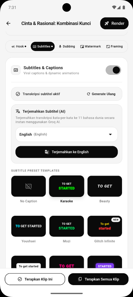Terjemahan Subtitle 11 Bahasa